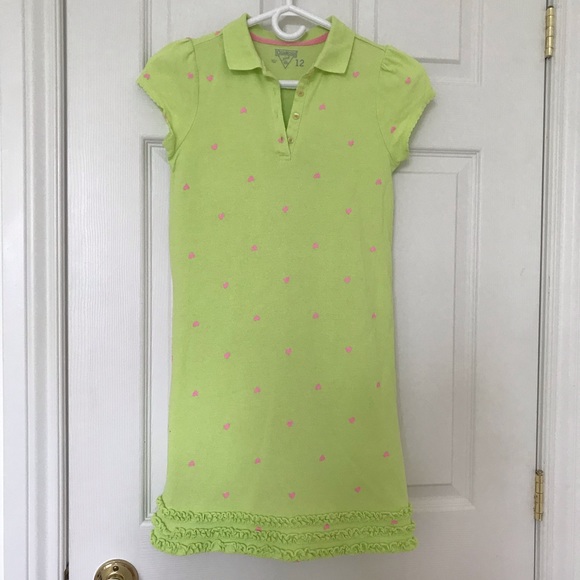 OshKosh B'gosh Other - Girls size 12 green with pink hearts cotton dress.